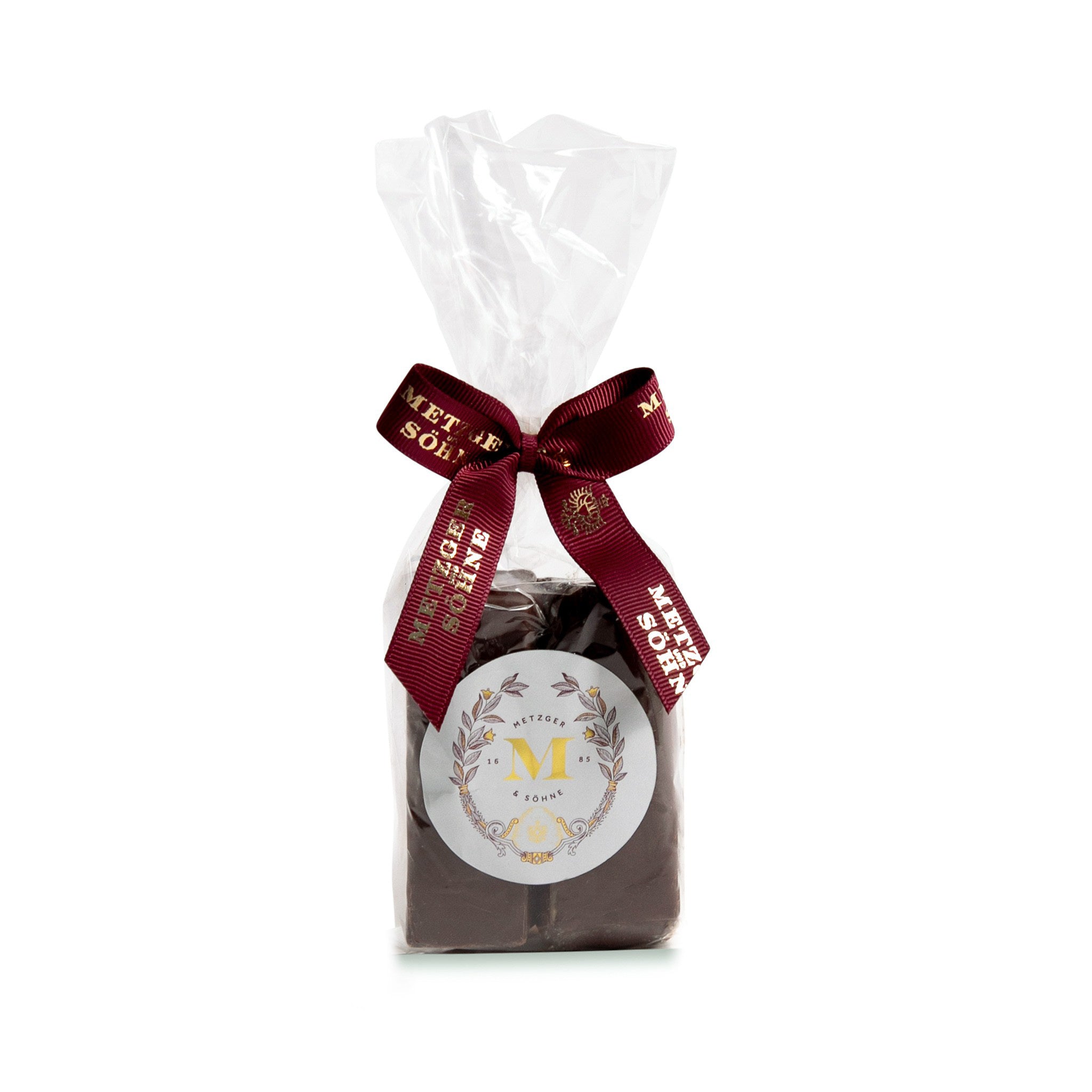 Two delectable Lebkuchen chocolate teasticks with sour cherry jelly, coated in a delicate dark couverture. The high quality chocolate enchants with an intense taste, perfectly complimenting our Lebkuchen and cherry jelly. A tasty stocking filler that can be enjoyed at teatime, or anytime!