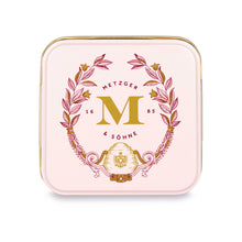 Load image into Gallery viewer, Petit Metzger signature tin in pastel pink filled with 4 different Lebkuchen 'honey cake' pralines.