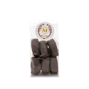 Juicy Lebkuchen bites with a rich mix of fried fruits and nuts, encased in high quality dark chocolate. The high quality chocolate couvertures enchant with an intense chocolate taste, perfectly complimenting our Lebkuchen and fillings. A true Christmas staple.